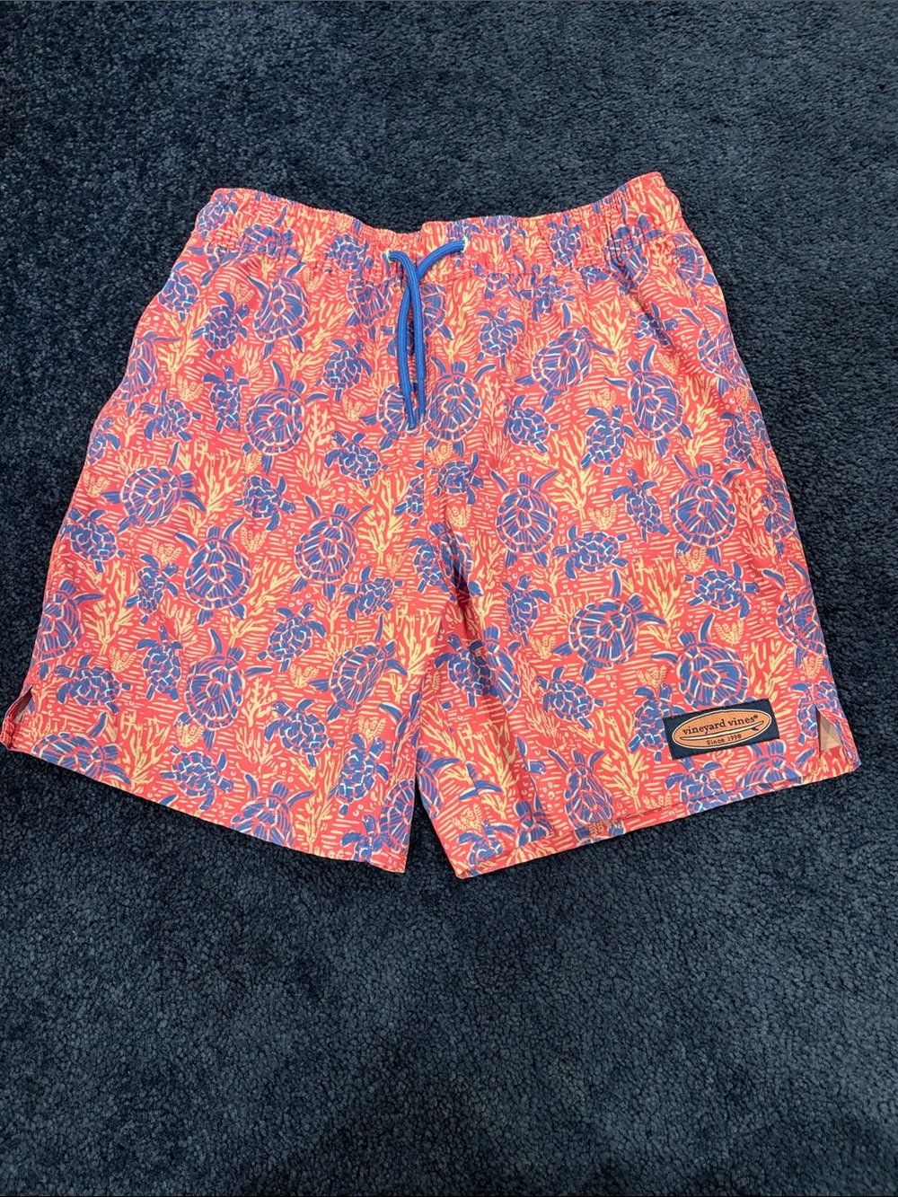 Vineyard Vines Blue & pink Turtle Print Swim Trunks